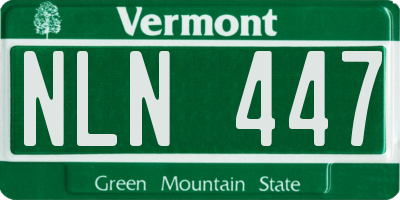 VT license plate NLN447