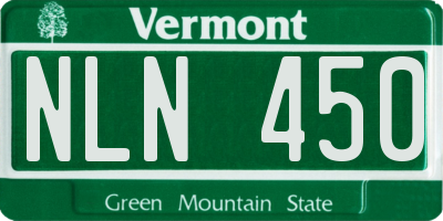 VT license plate NLN450