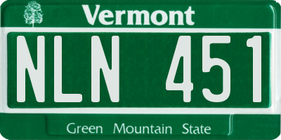 VT license plate NLN451