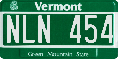 VT license plate NLN454