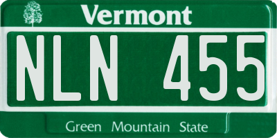 VT license plate NLN455