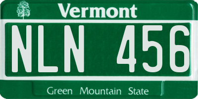 VT license plate NLN456