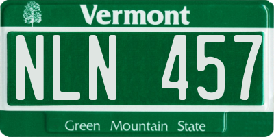 VT license plate NLN457