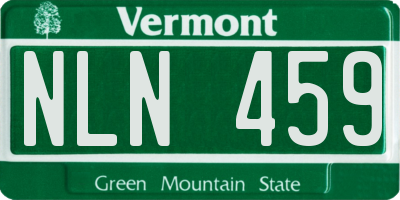 VT license plate NLN459