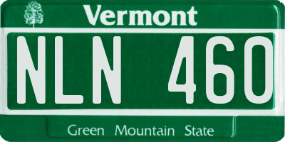 VT license plate NLN460