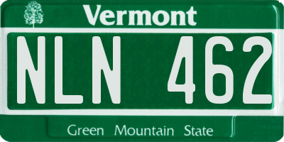 VT license plate NLN462
