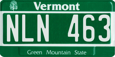 VT license plate NLN463