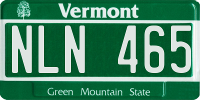 VT license plate NLN465