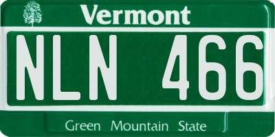 VT license plate NLN466