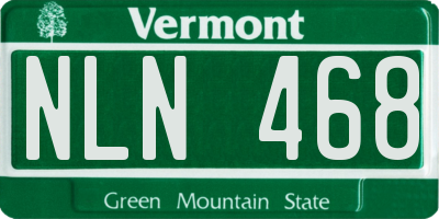 VT license plate NLN468