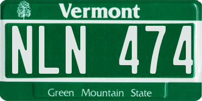 VT license plate NLN474