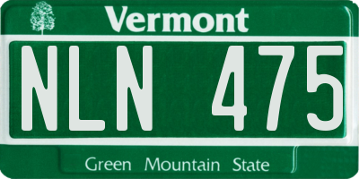 VT license plate NLN475