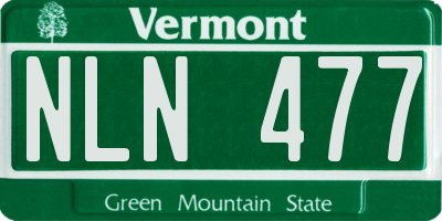 VT license plate NLN477