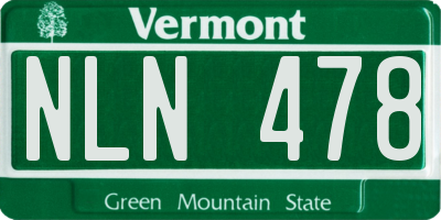 VT license plate NLN478
