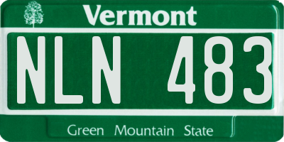 VT license plate NLN483