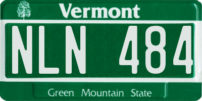 VT license plate NLN484