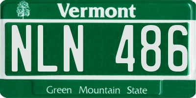 VT license plate NLN486
