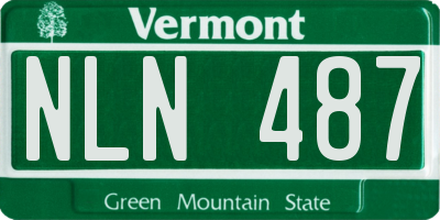 VT license plate NLN487