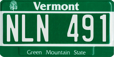 VT license plate NLN491