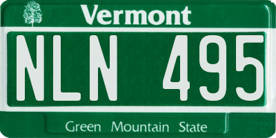 VT license plate NLN495