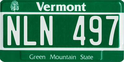 VT license plate NLN497