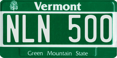 VT license plate NLN500