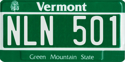 VT license plate NLN501