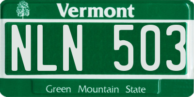 VT license plate NLN503