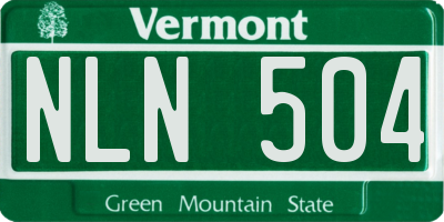 VT license plate NLN504