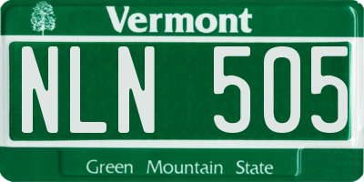 VT license plate NLN505