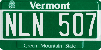 VT license plate NLN507