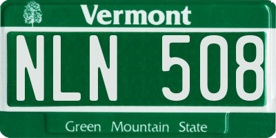 VT license plate NLN508