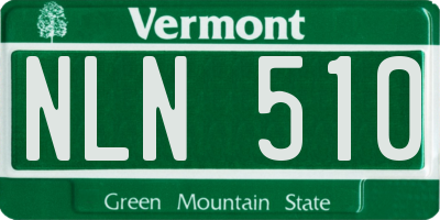 VT license plate NLN510