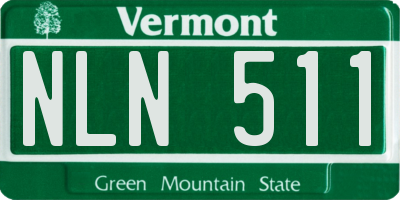 VT license plate NLN511