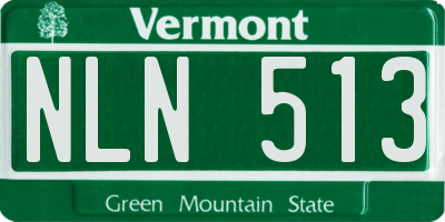 VT license plate NLN513