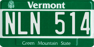 VT license plate NLN514
