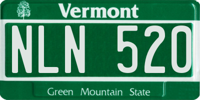 VT license plate NLN520