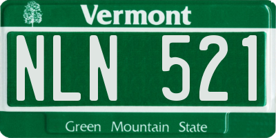 VT license plate NLN521