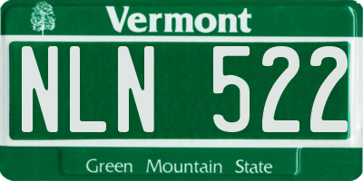 VT license plate NLN522
