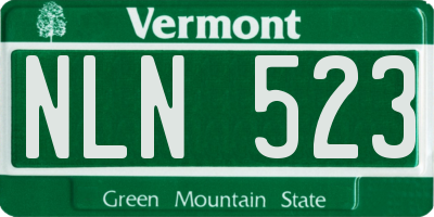 VT license plate NLN523