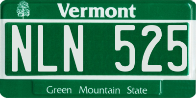 VT license plate NLN525
