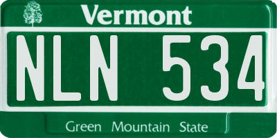 VT license plate NLN534