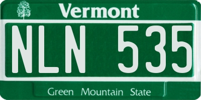 VT license plate NLN535