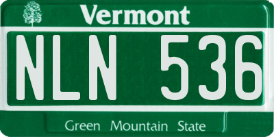 VT license plate NLN536