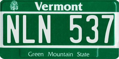 VT license plate NLN537