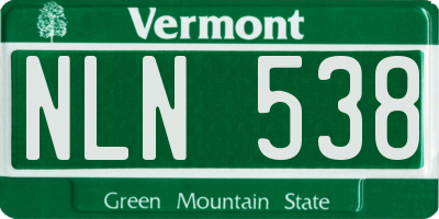 VT license plate NLN538