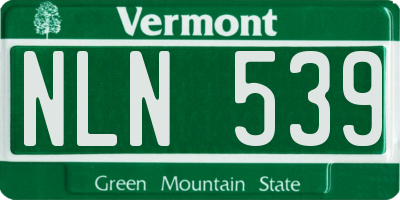 VT license plate NLN539