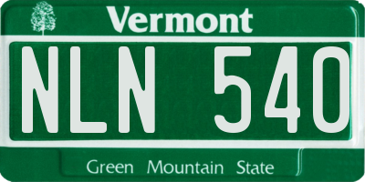 VT license plate NLN540