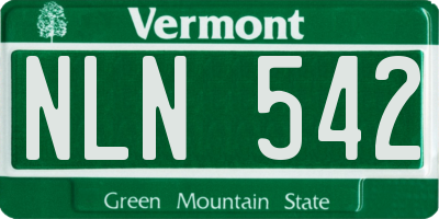 VT license plate NLN542
