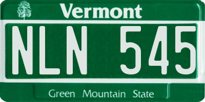 VT license plate NLN545